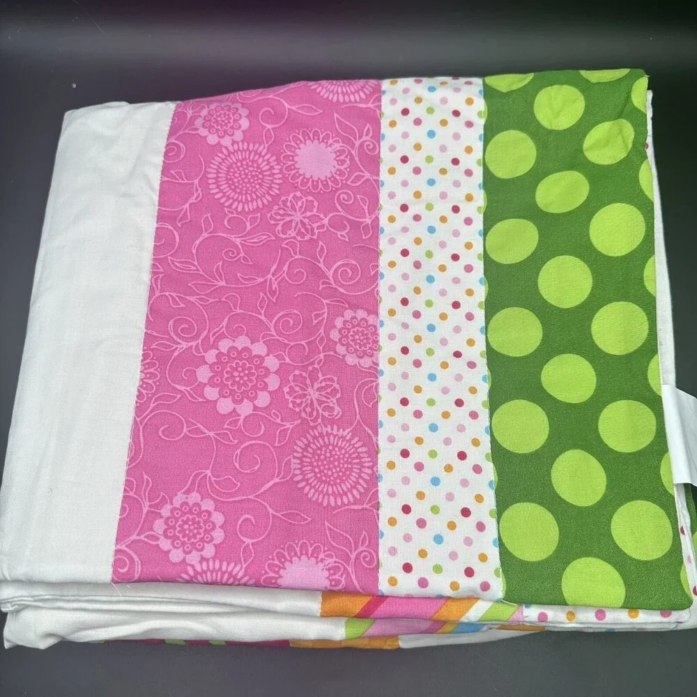 Boho Floral Baby Blanket Quilt Cotton Nursery Playmat 51” x 40” Bedding